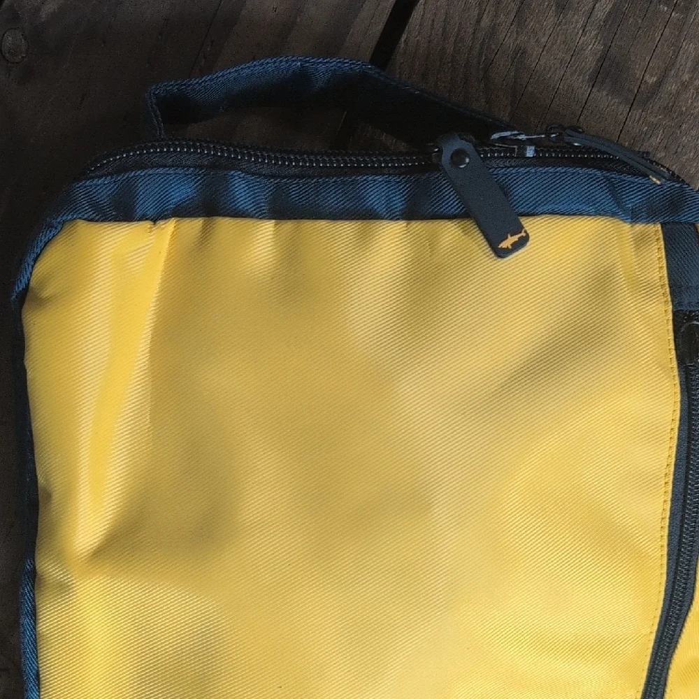 Paul & Shark Yellow and Blue Toiletry Bag with Textured Fabric